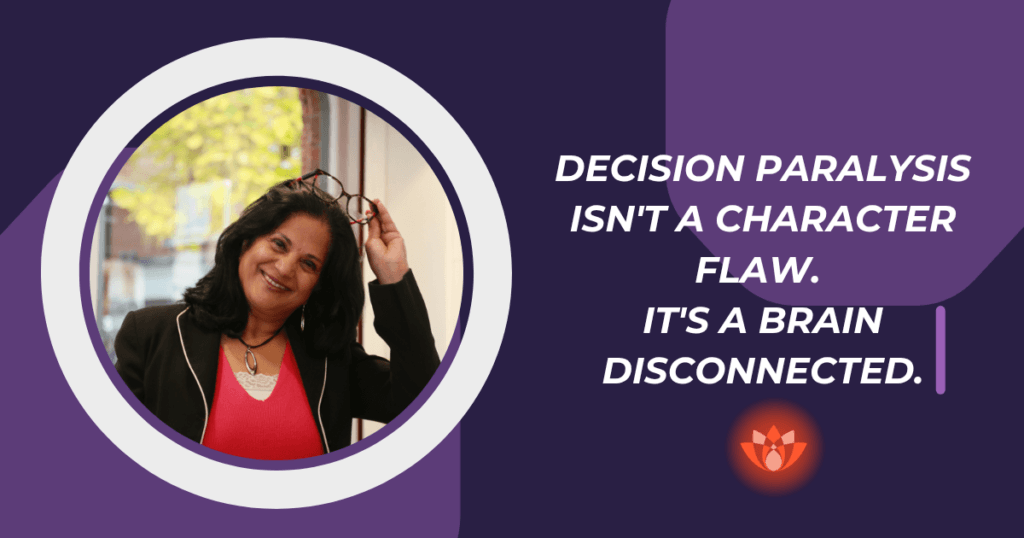 Andrea A. Smith demonstrating the Cross-Body Decision Reset technique. Decision-fatigue EMDR technique -based bilateral stimulation for decision fatigue